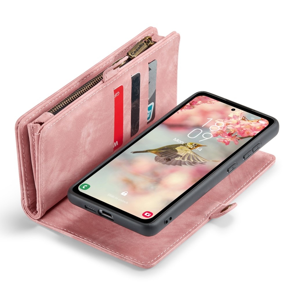 Multi-slot Lommeboksetui Samsung Galaxy A55 rosa