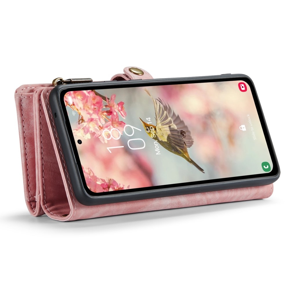 Multi-slot Lommeboksetui Samsung Galaxy A55 Rosa