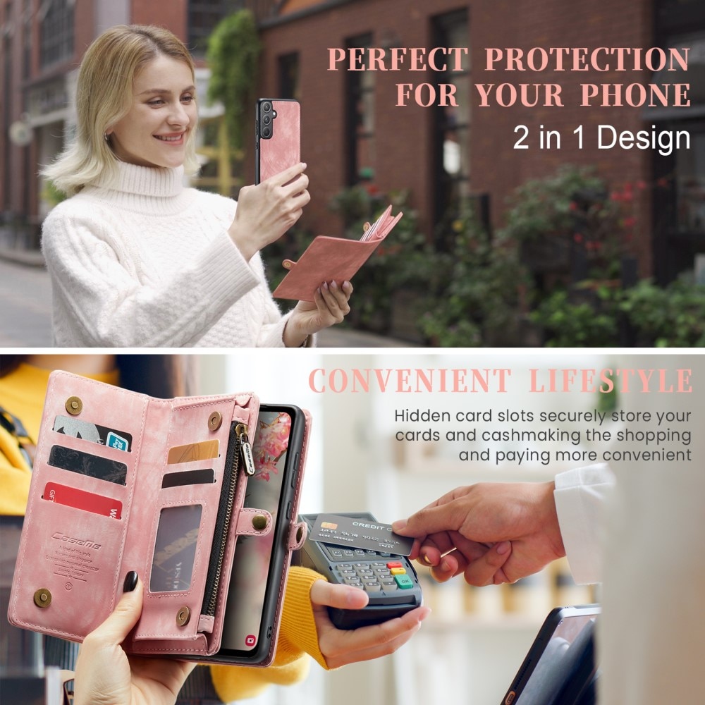 Multi-slot Lommeboksetui Samsung Galaxy A55 Rosa