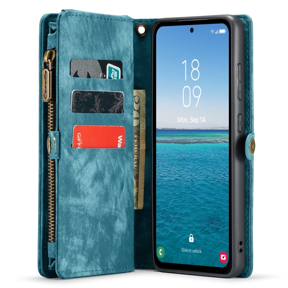 Multi-slot Lommeboksetui Samsung Galaxy A55 Blå