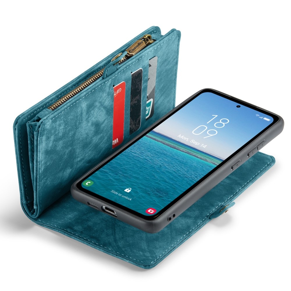 Multi-slot Lommeboksetui Samsung Galaxy A55 blå