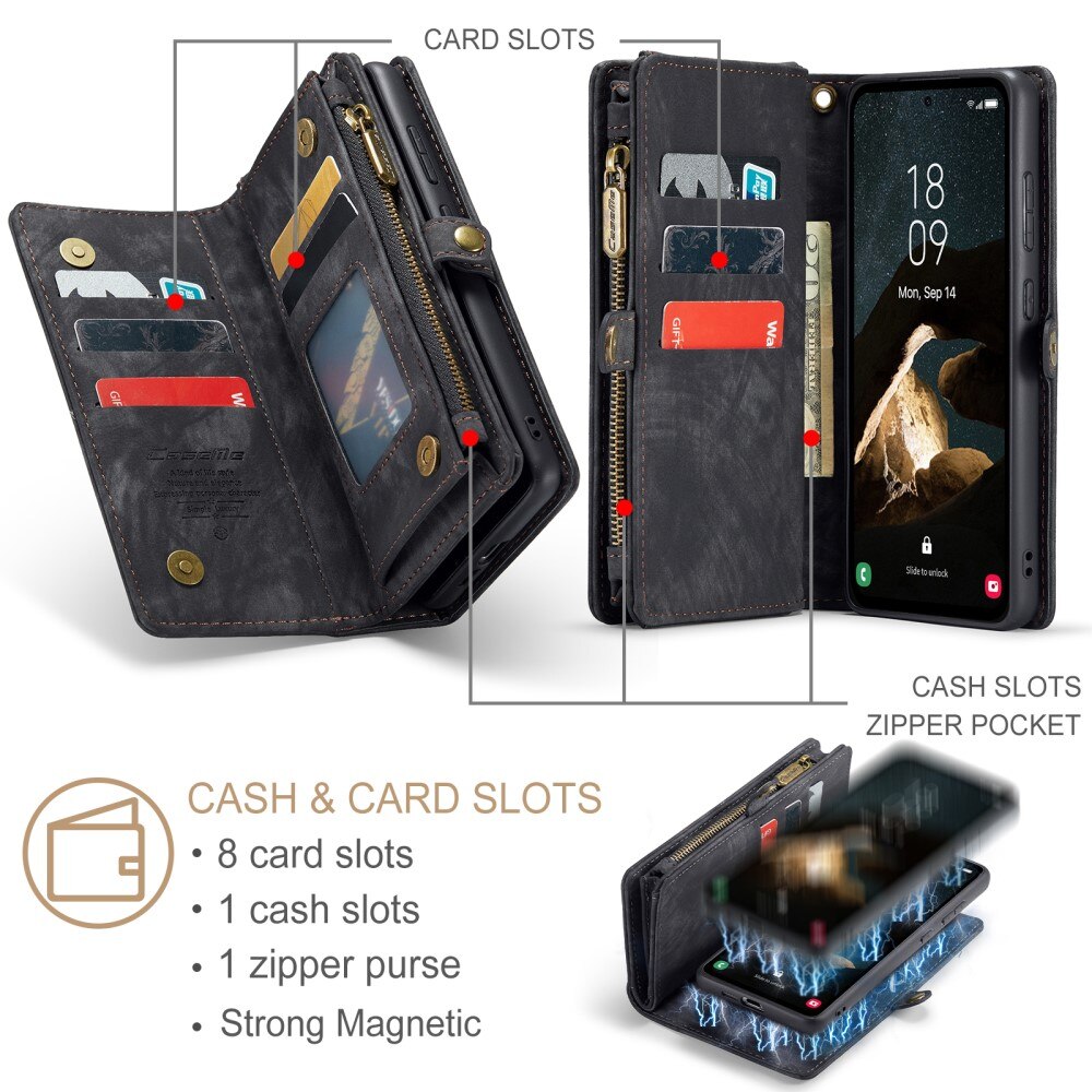 Multi-slot Lommeboksetui Samsung Galaxy A55 Grå