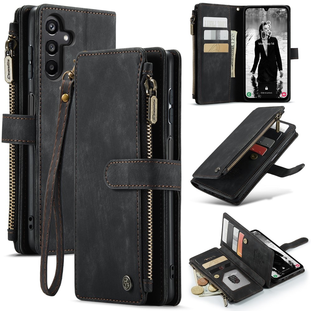 Zipper Wallet Samsung Galaxy A15 svart