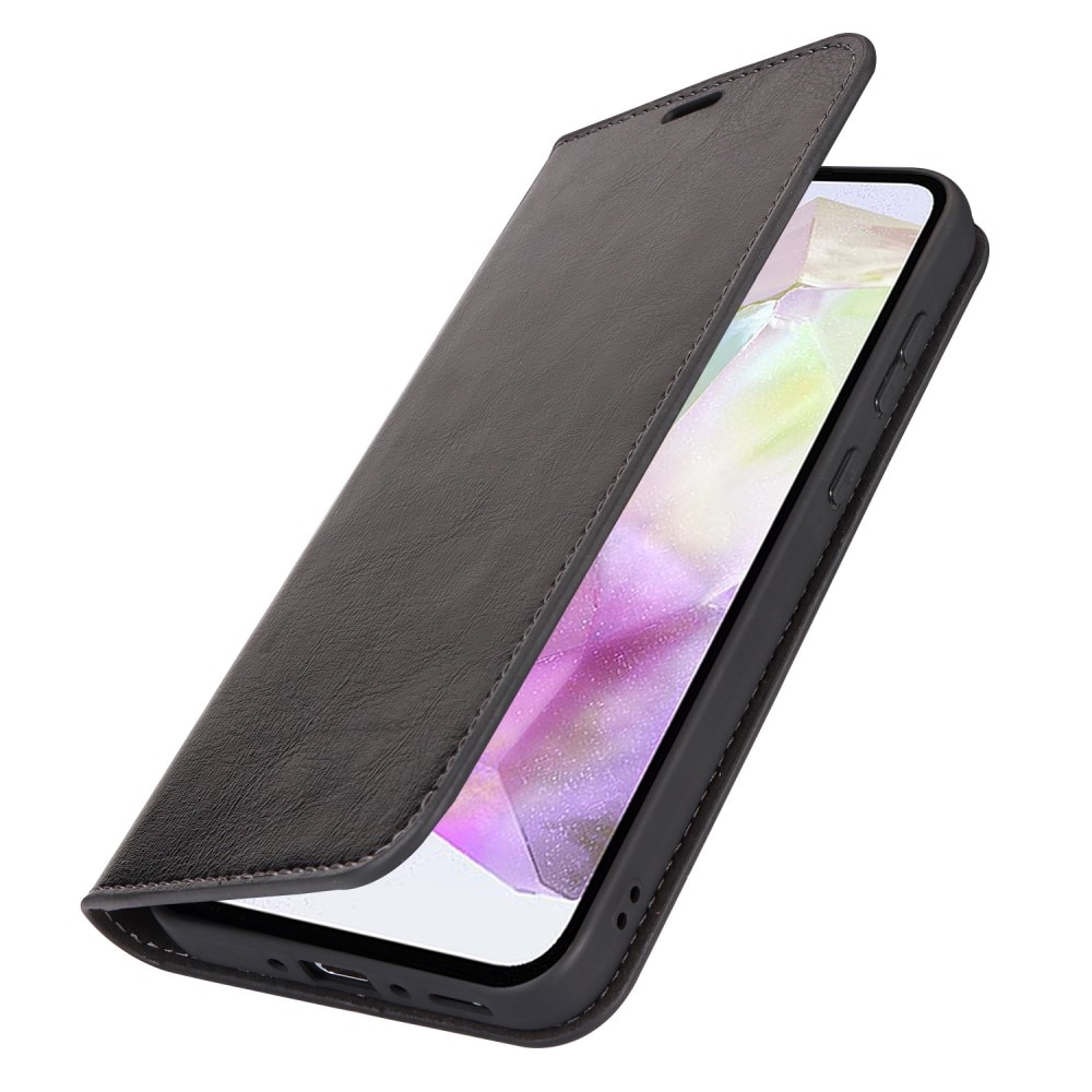 Mobiletui Ekte Lær Samsung Galaxy A35 Svart