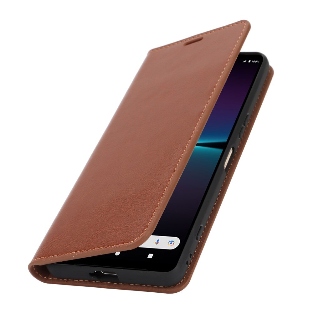 Mobiletui Ekte Lær Sony Xperia 1 VI Brun