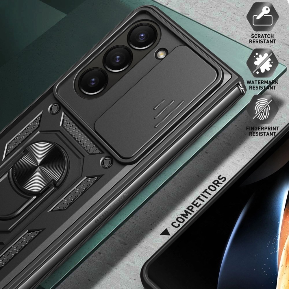 Hybriddeksel Tech Ring+Kamerabeskyttelse Samsung Galaxy Z Fold 7 svart