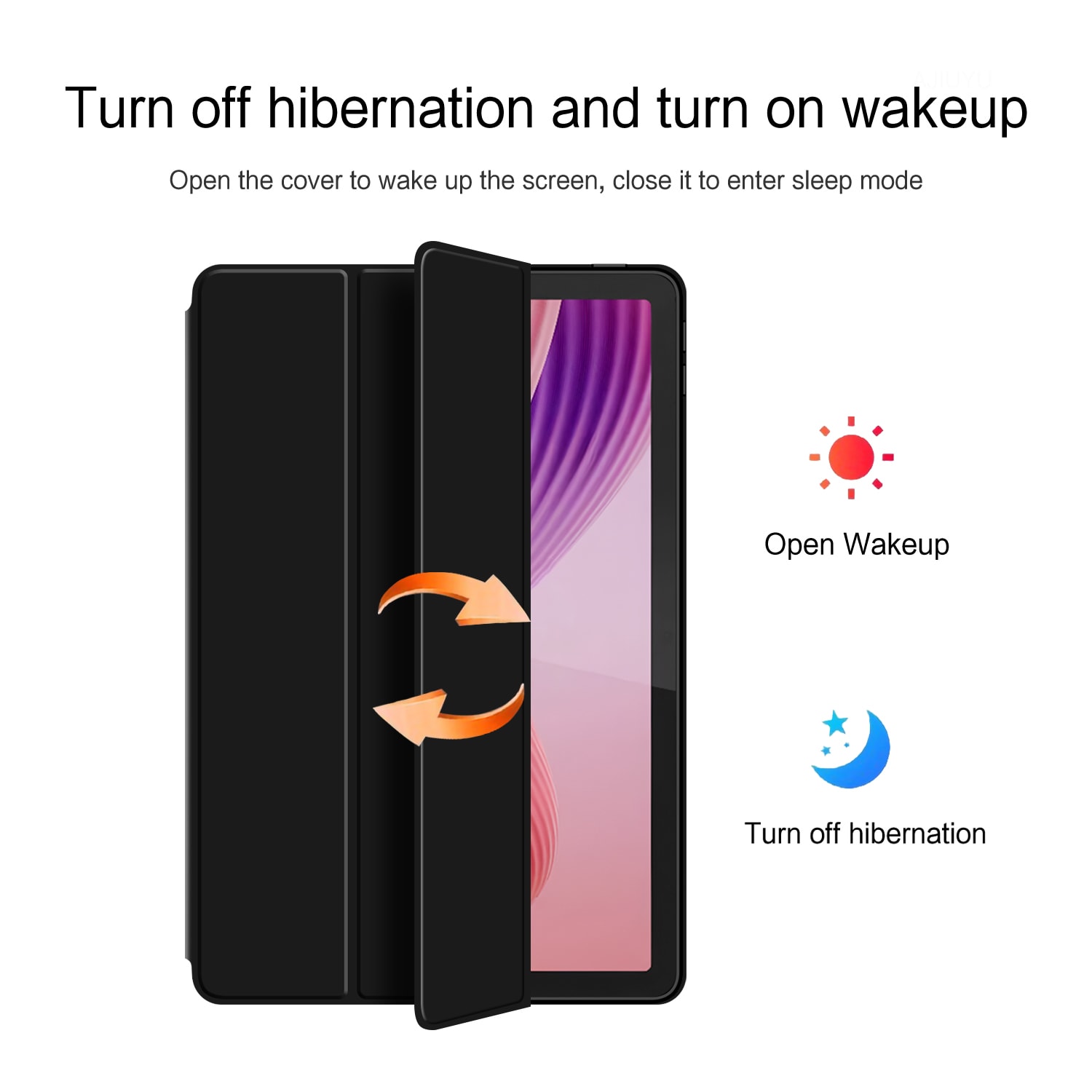 Etui Tri-fold  Lenovo Tab 10.1 (2025) Svart