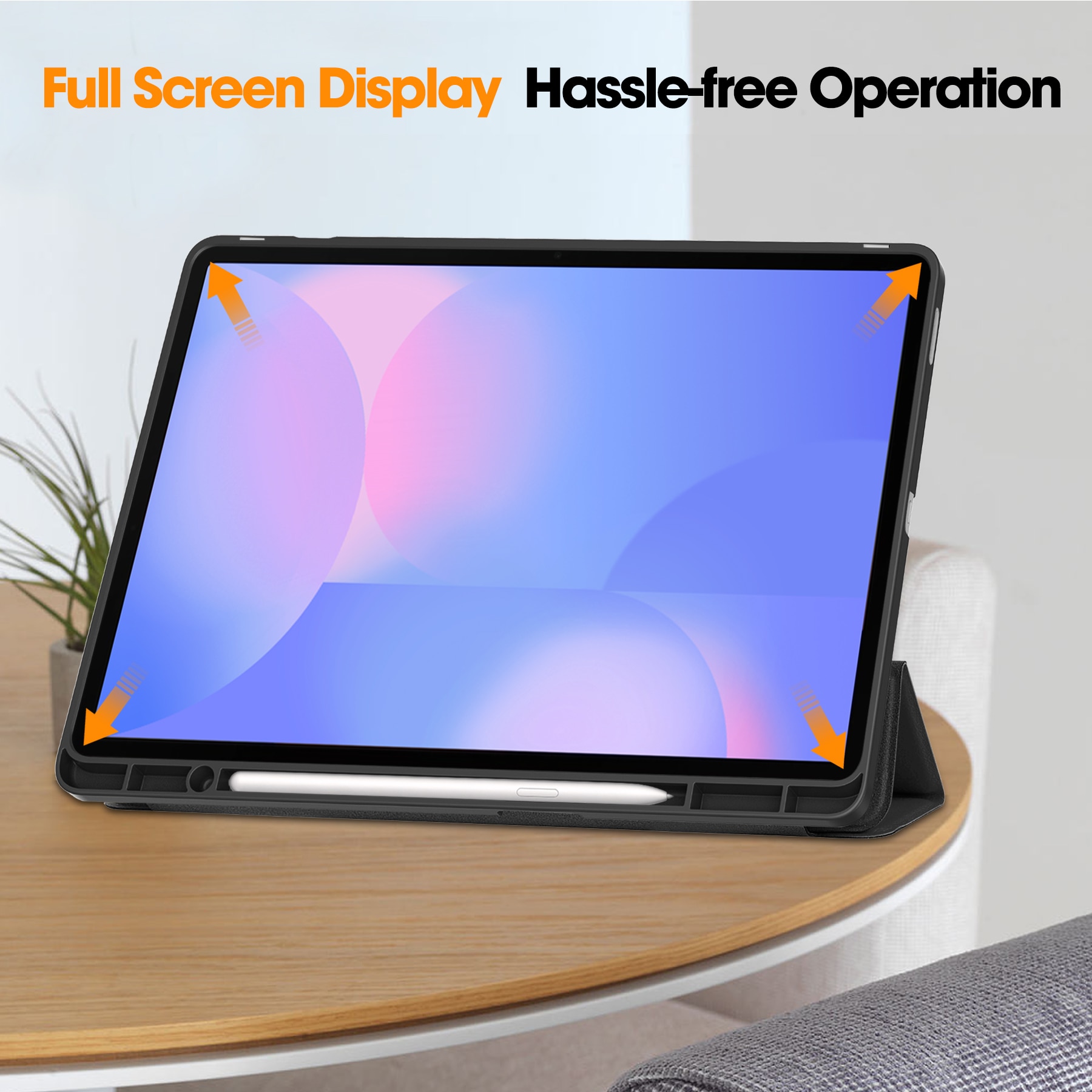 Samsung Galaxy Tab S10 FE Plus Etui Tri-fold Pencil-holder Svart