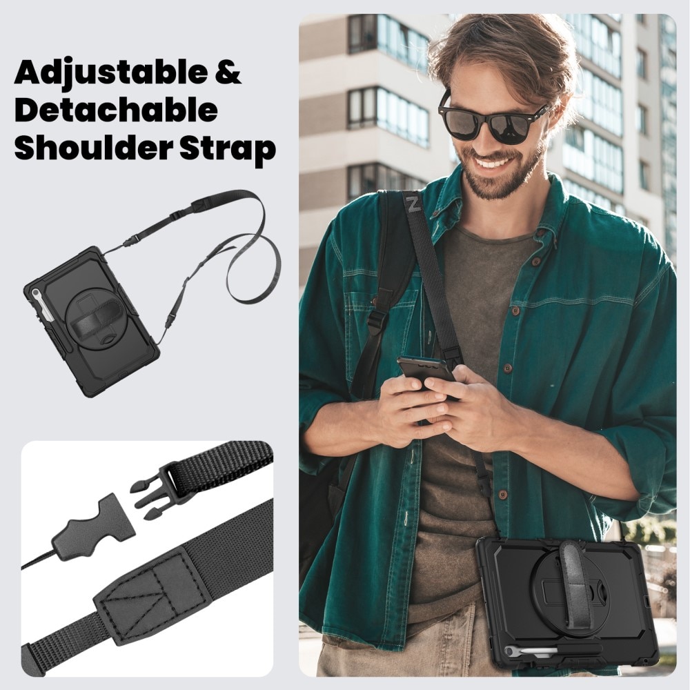 Støtsikker Full Protection Hybriddeksel Samsung Galaxy Tab S10 FE Plus svart