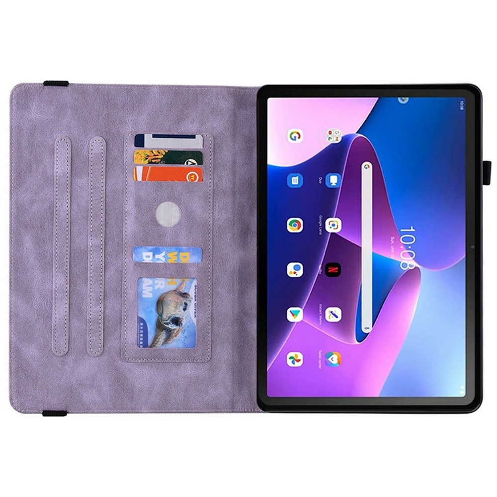 Lærveske Sommerfugler  Lenovo Tab Lilla