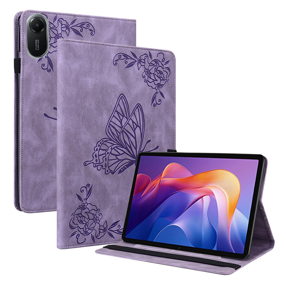 Lærveske Sommerfugler Xiaomi Redmi Pad 2 Lilla