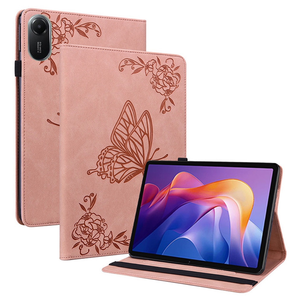 Lærveske Sommerfugler Xiaomi Redmi Pad 2 Rosa