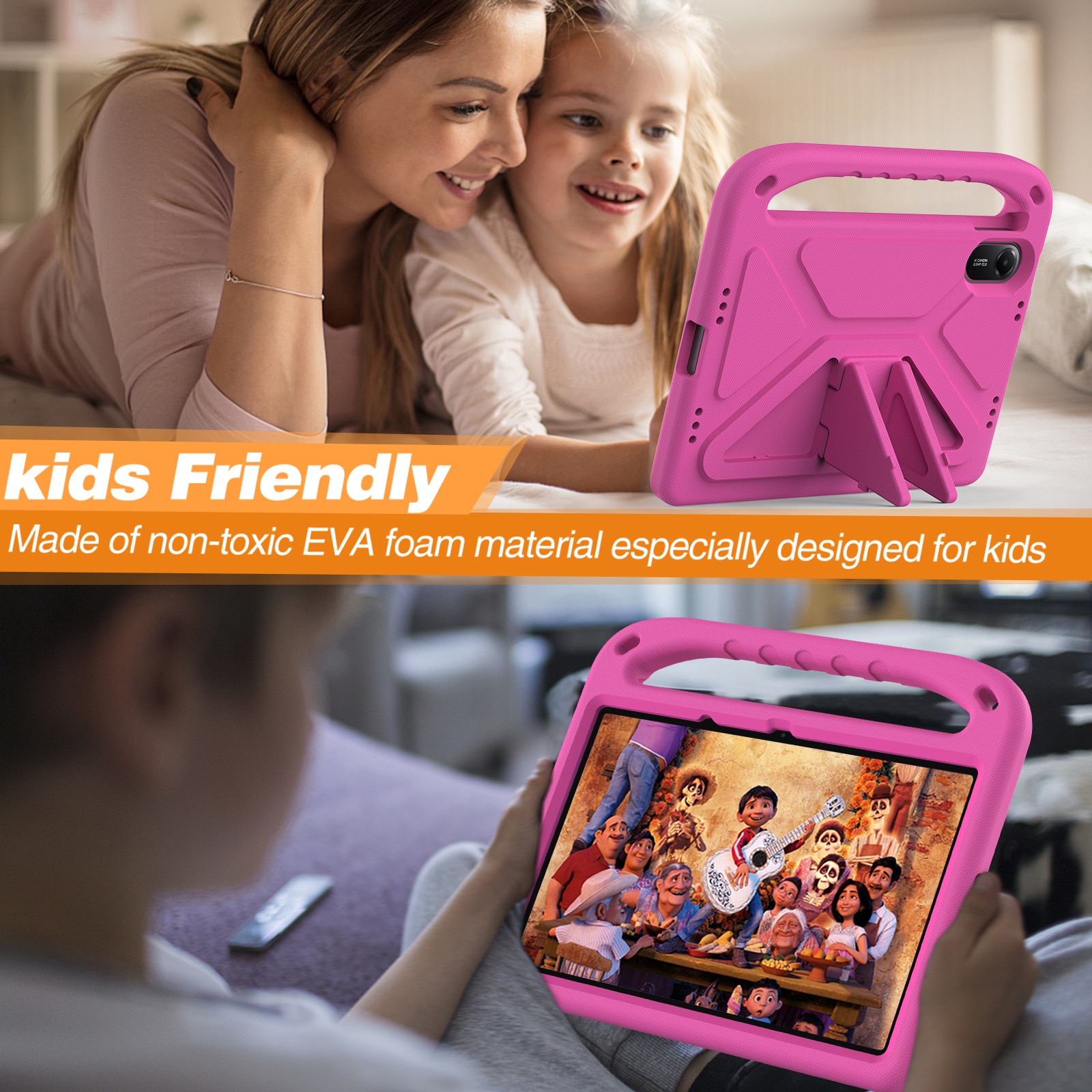 Etui EVA med håndtak for Xiaomi Redmi Pad 2 Rosa