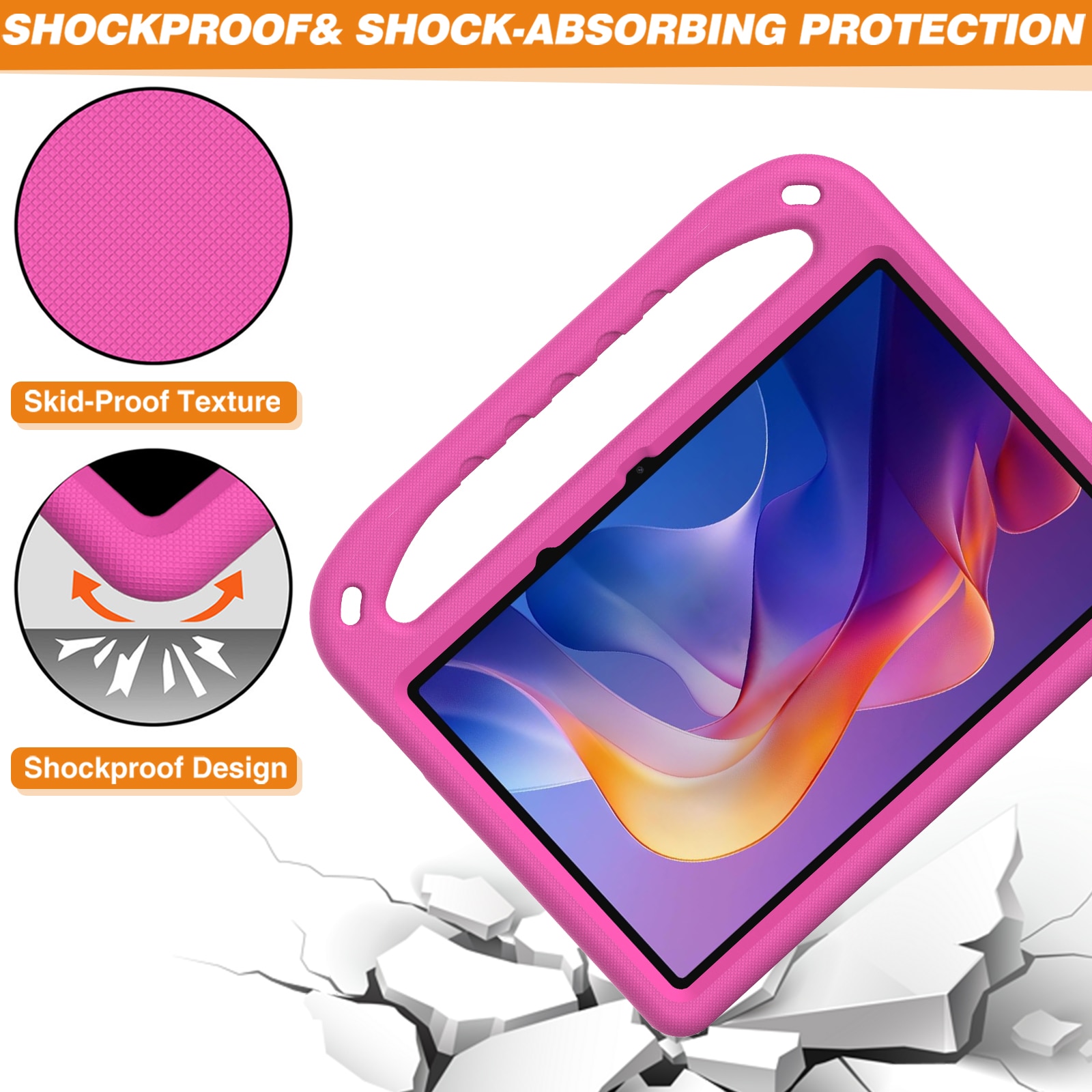 Etui EVA med håndtak for Xiaomi Redmi Pad 2 Rosa