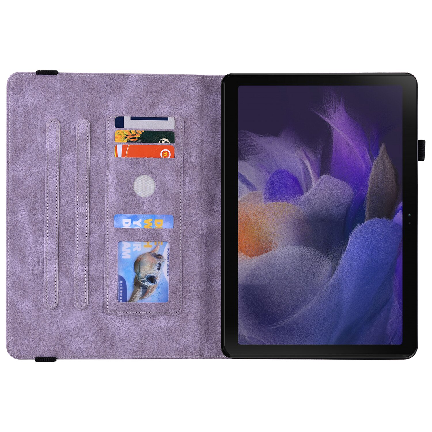 Lærveske Sommerfugler Samsung Galaxy Tab A11 Plus Lilla