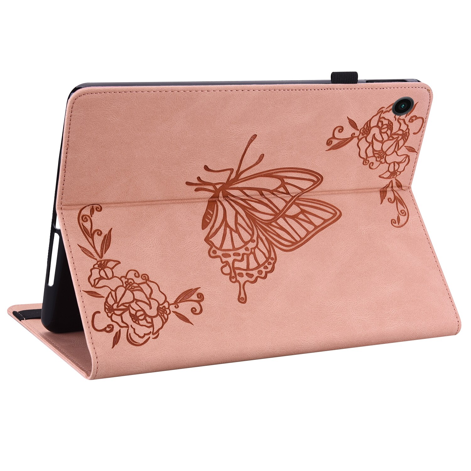Lærveske Sommerfugler Samsung Galaxy Tab A11 Plus Rosa