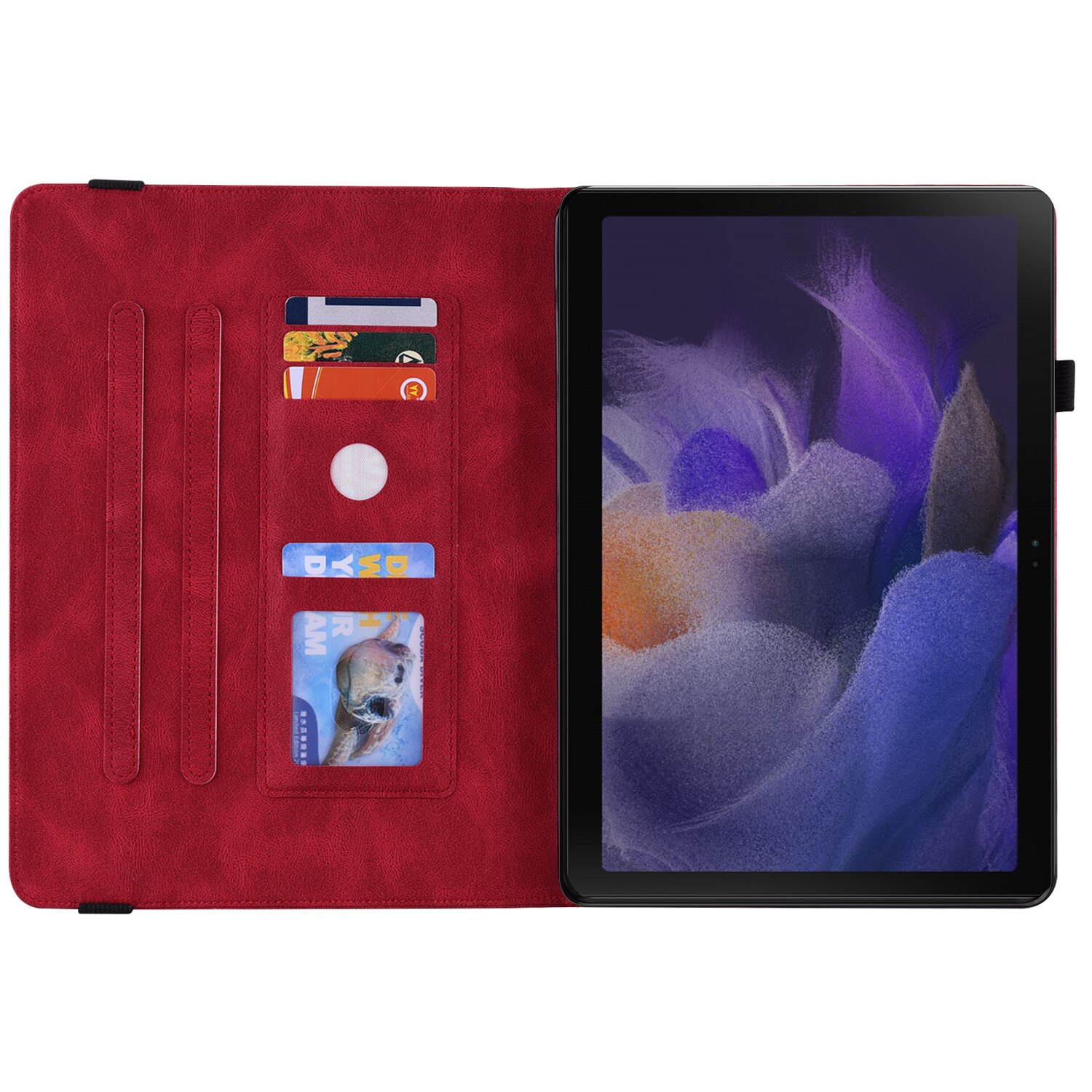 Lærveske Sommerfugler Samsung Galaxy Tab A11 Plus Rød