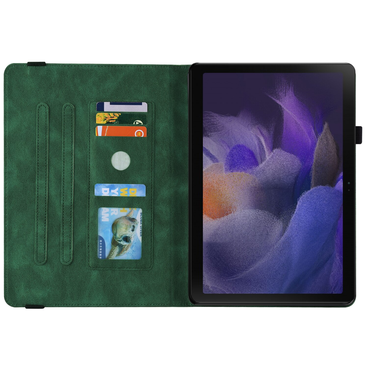 Lærveske Sommerfugler Samsung Galaxy Tab A11 Plus Grønn