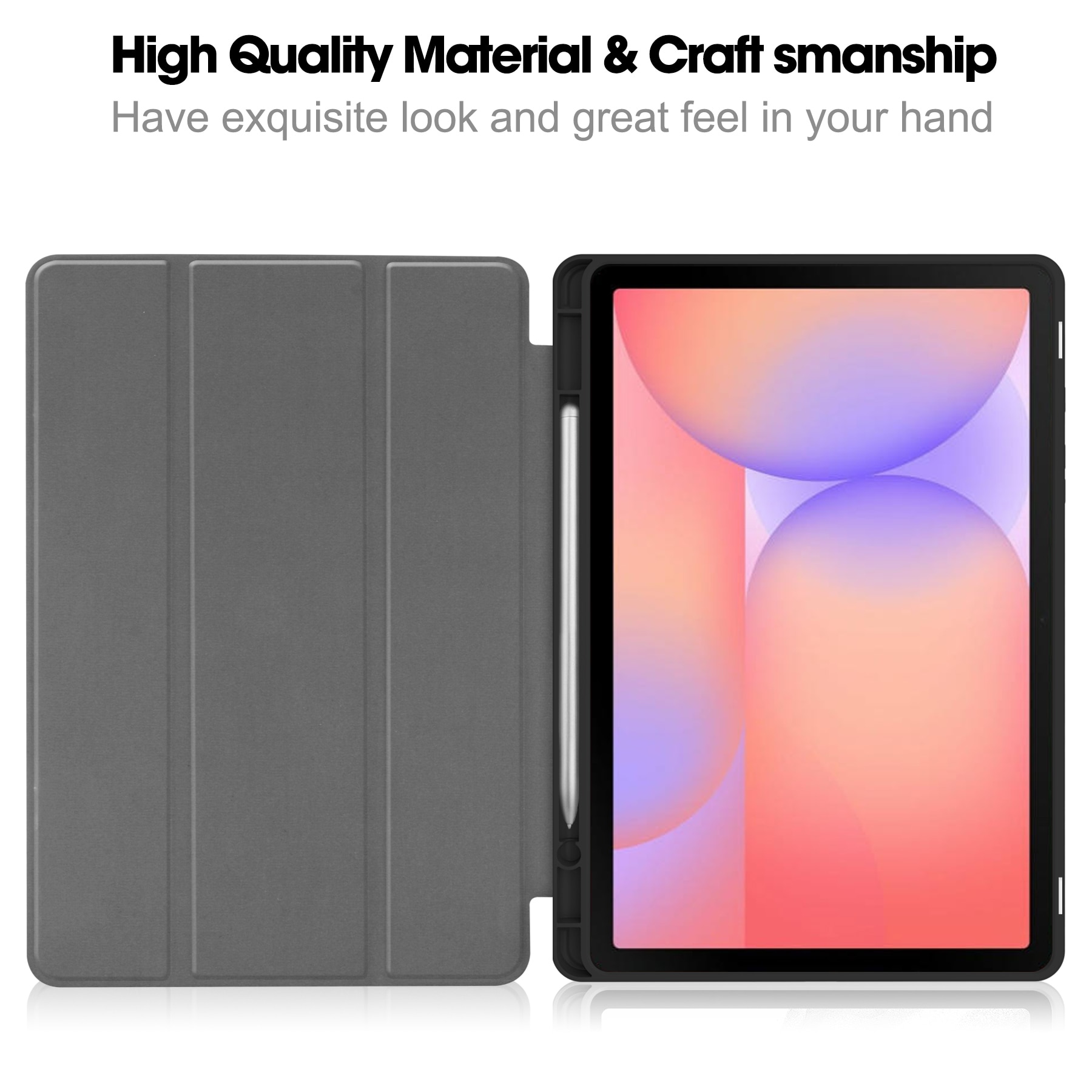 Samsung Galaxy Tab S10 Lite Etui Tri-fold Pencil-holder Svart
