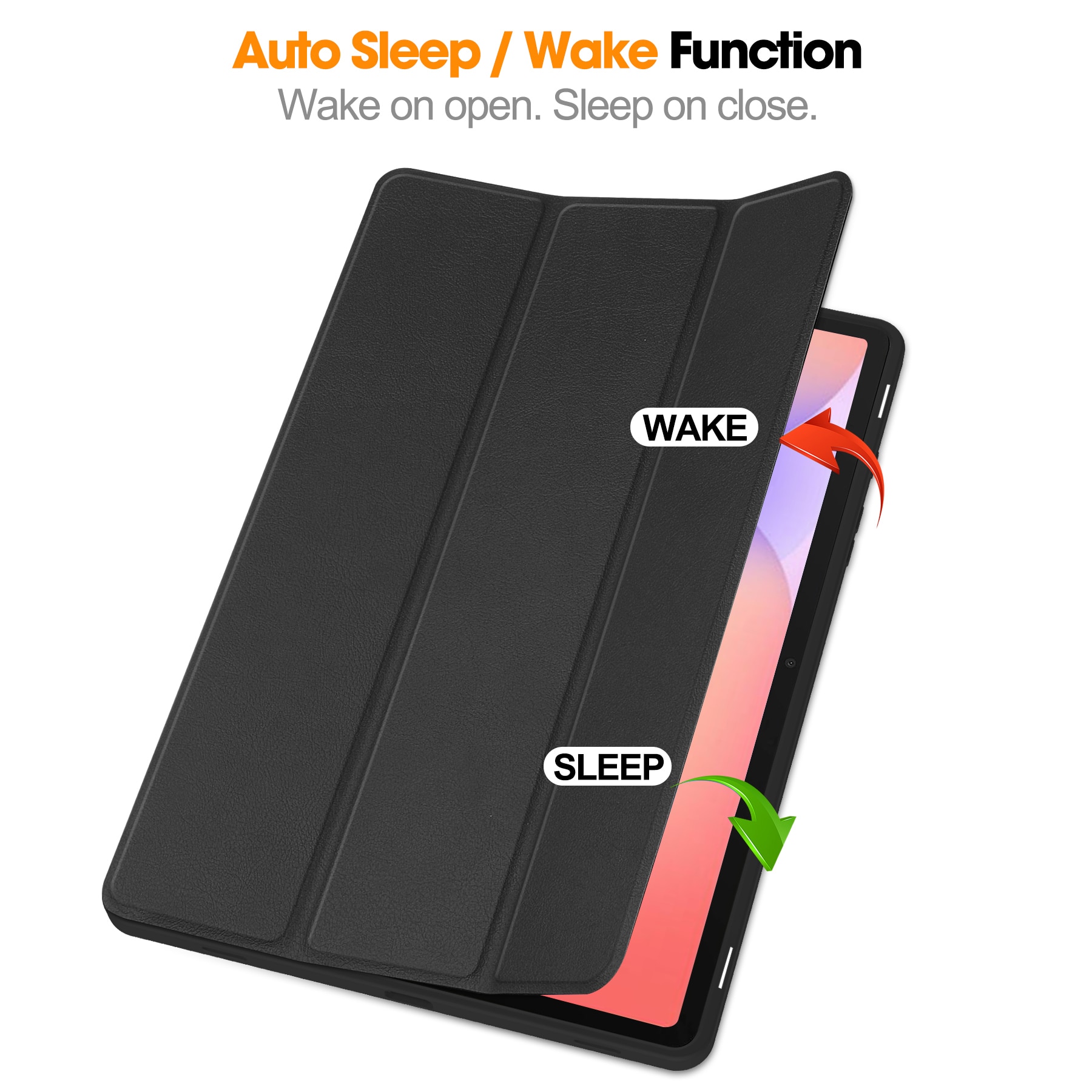 Samsung Galaxy Tab S10 Lite Etui Tri-fold Pencil-holder Svart