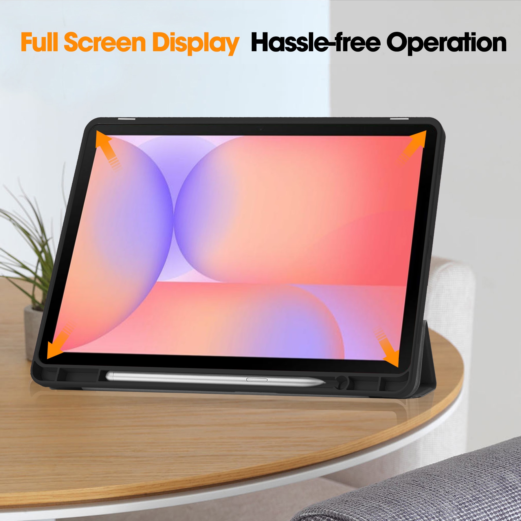 Samsung Galaxy Tab S10 Lite Etui Tri-fold Pencil-holder Svart