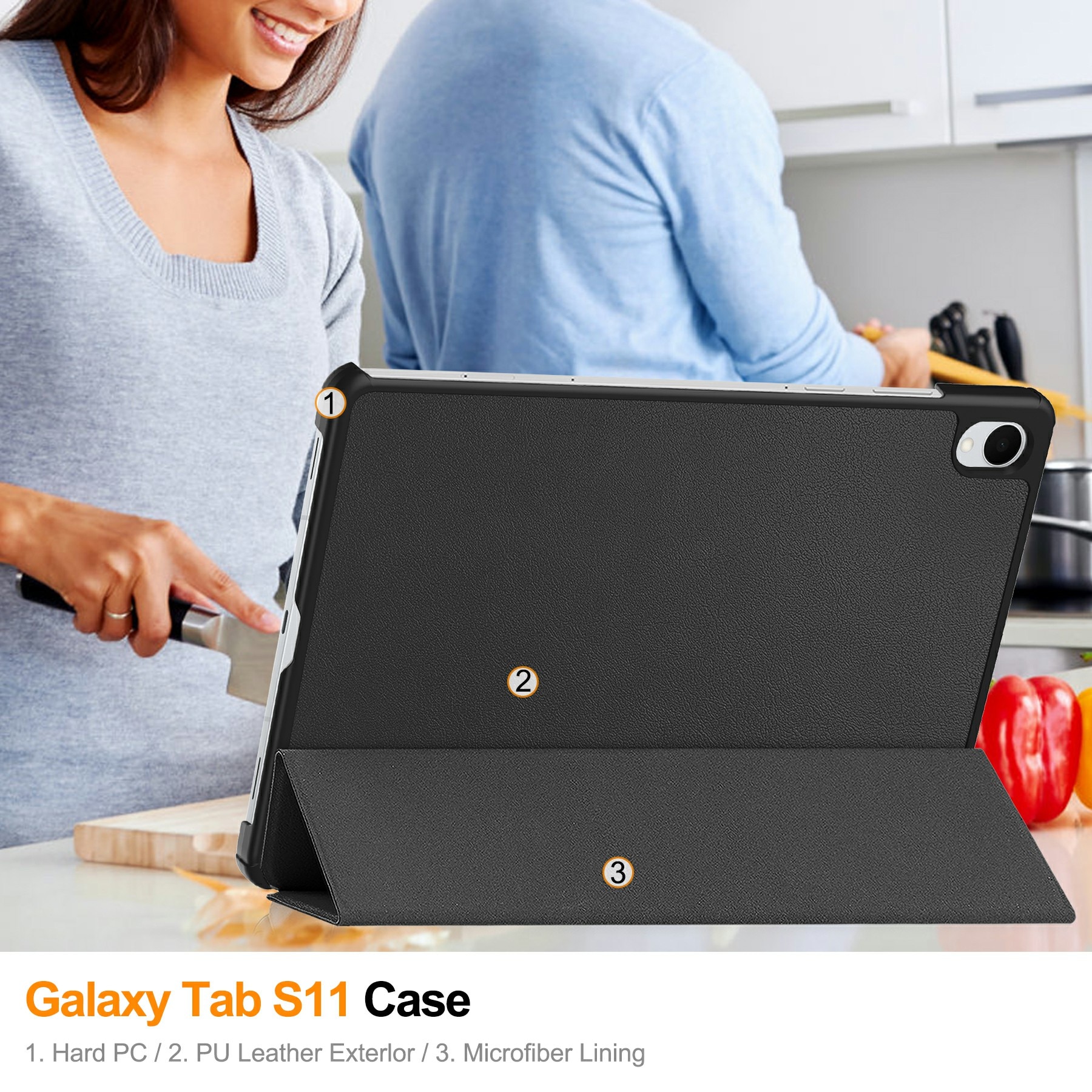 Etui Tri-fold Samsung Galaxy Tab S11 Svart