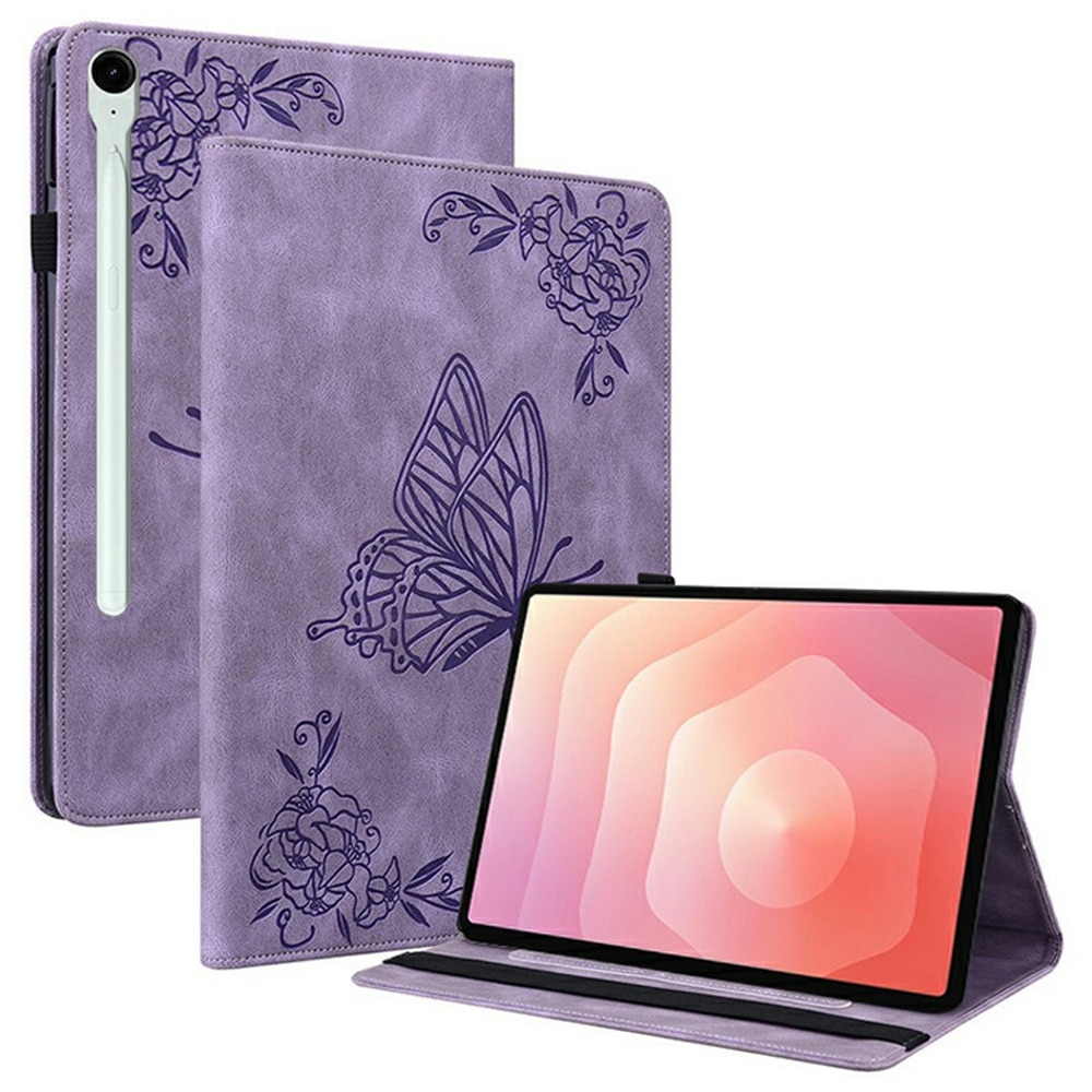 Lærveske Sommerfugler Samsung Galaxy Tab S11 Lilla