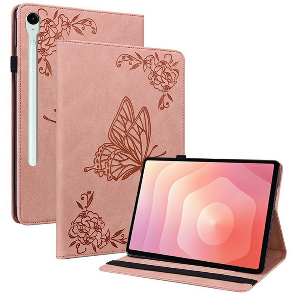 Lærveske Sommerfugler Samsung Galaxy Tab S11 Rosa