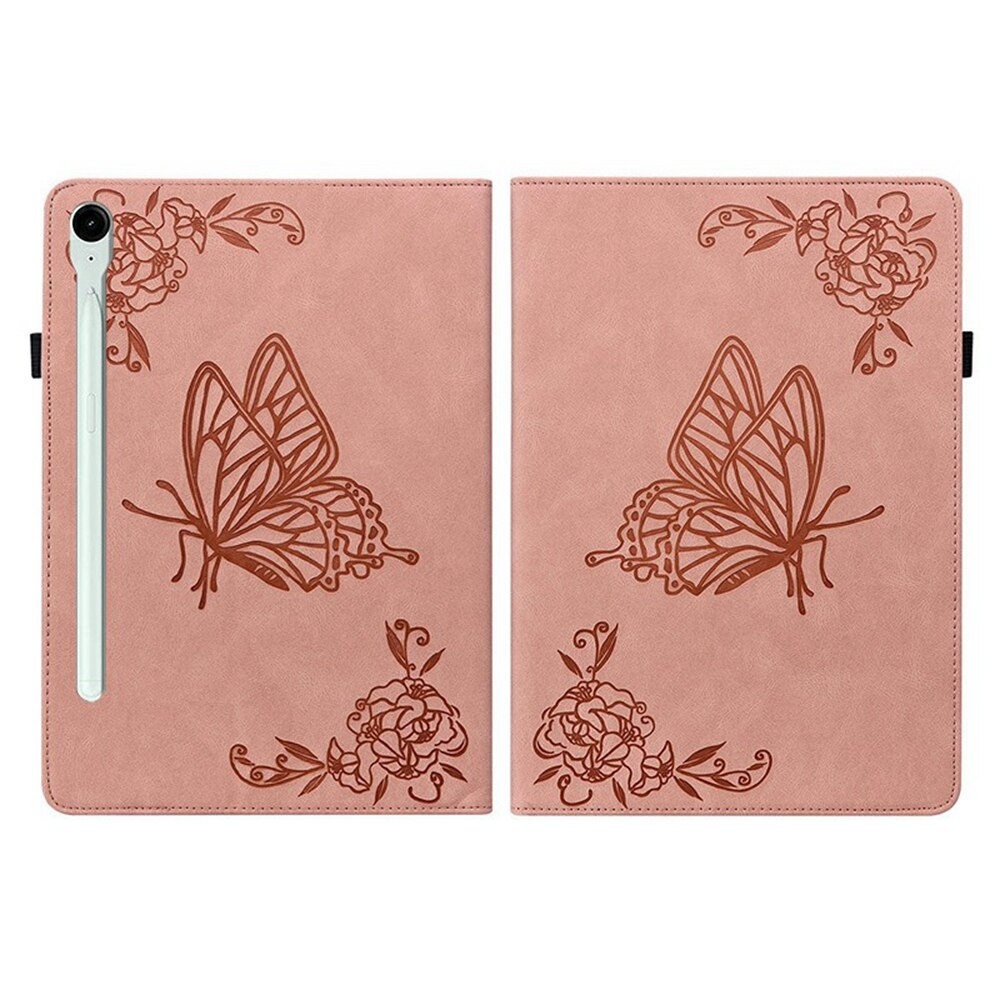 Lærveske Sommerfugler Samsung Galaxy Tab S11 Rosa