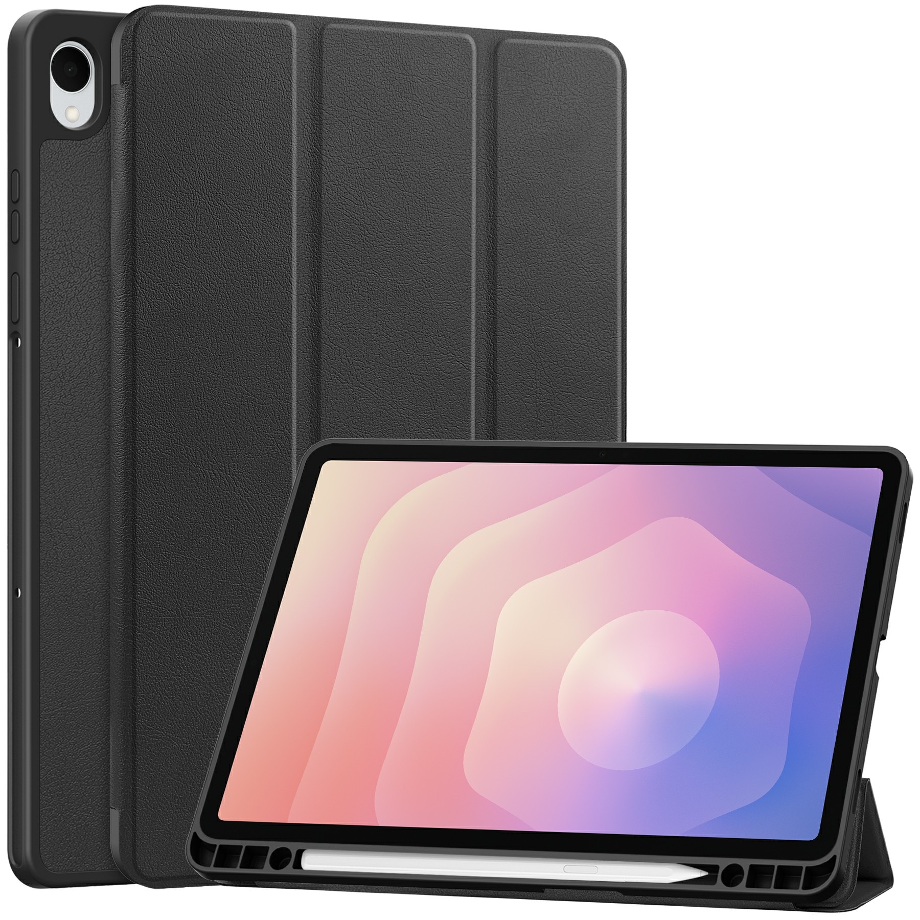 Samsung Galaxy Tab S11 Etui Tri-fold Pencil-holder Svart