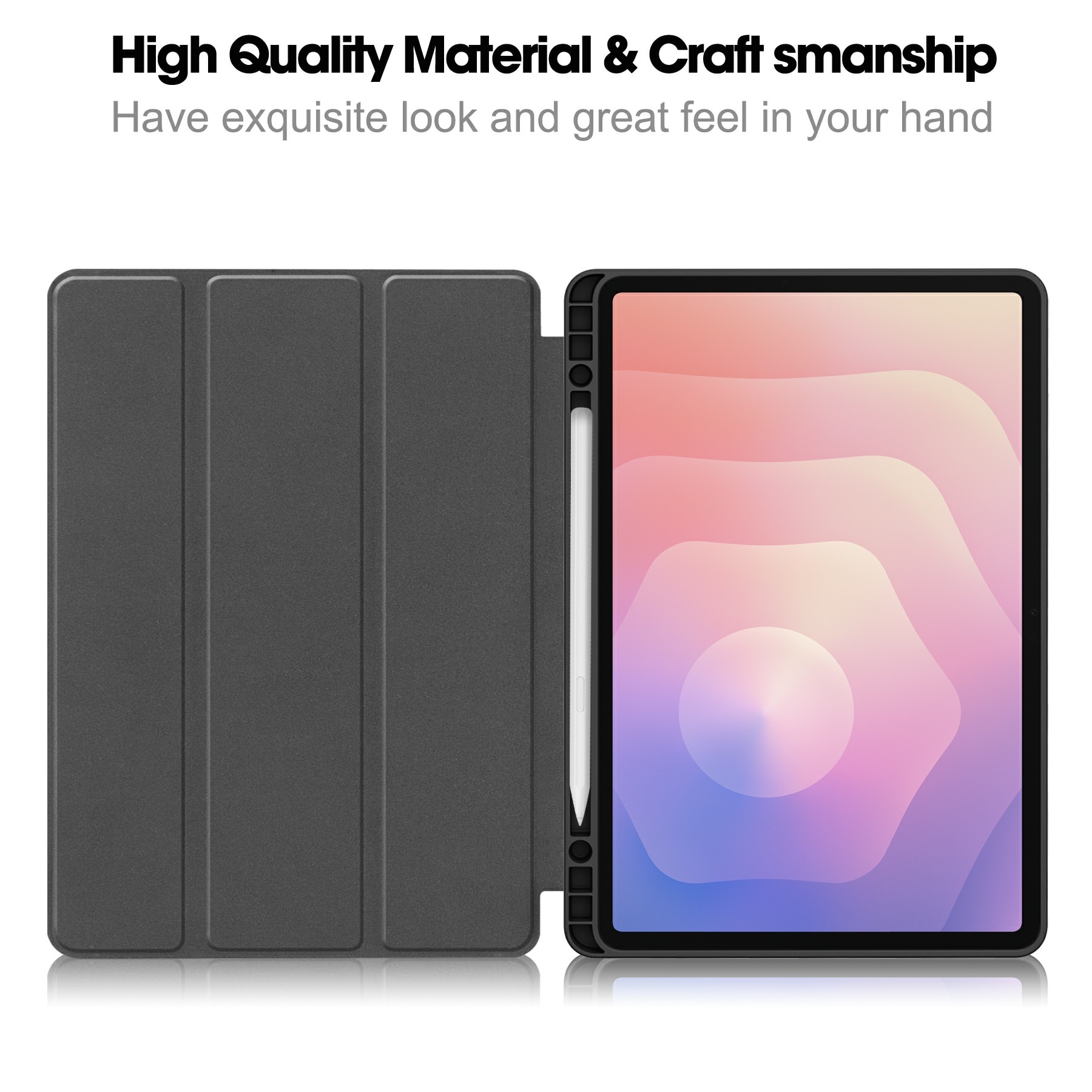 Samsung Galaxy Tab S11 Etui Tri-fold Pencil-holder Svart