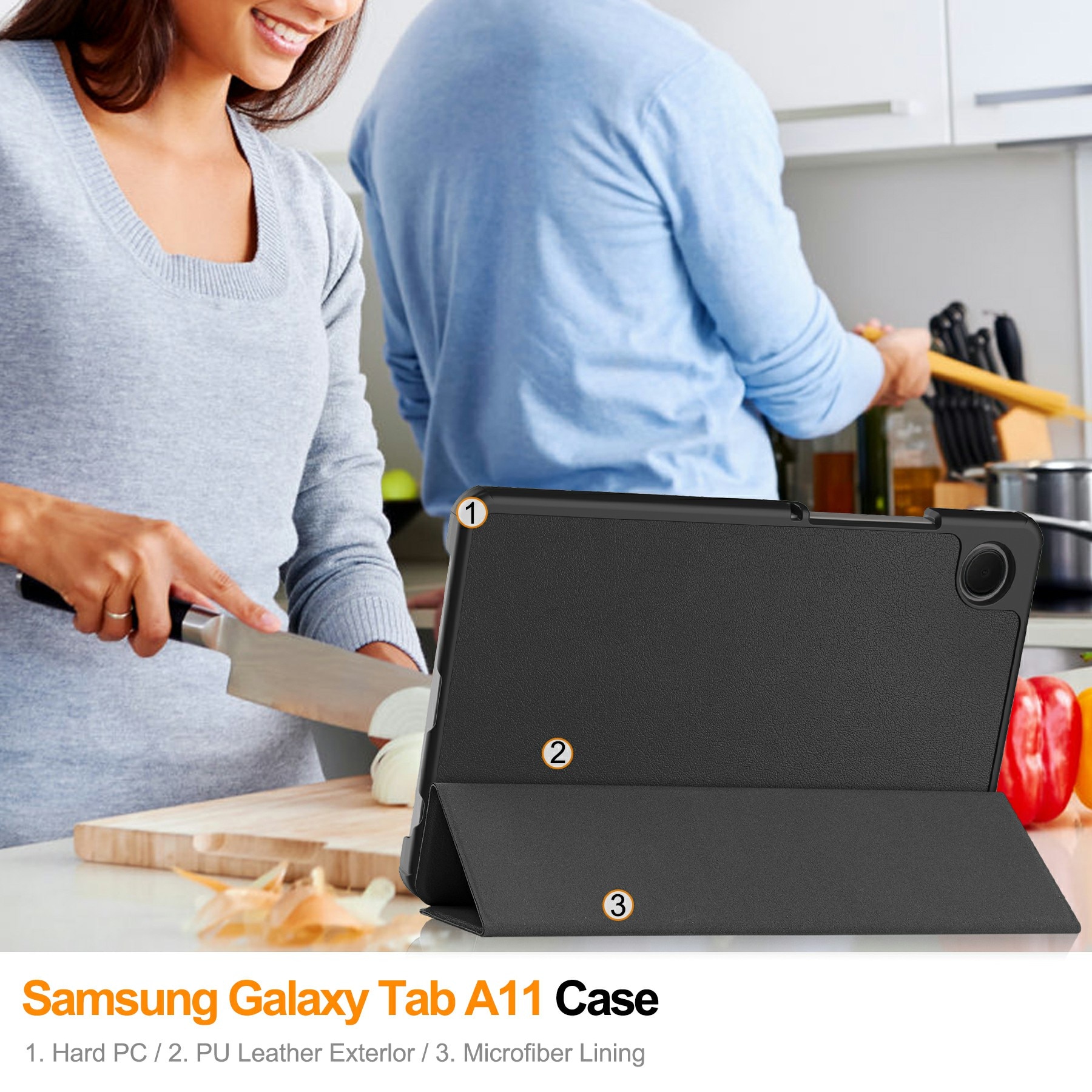 Etui Tri-fold Samsung Galaxy Tab A11 Svart