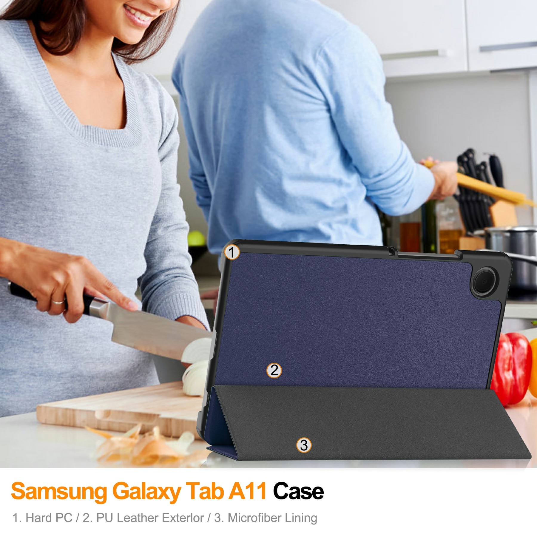 Etui Tri-fold Samsung Galaxy Tab A11 Blå