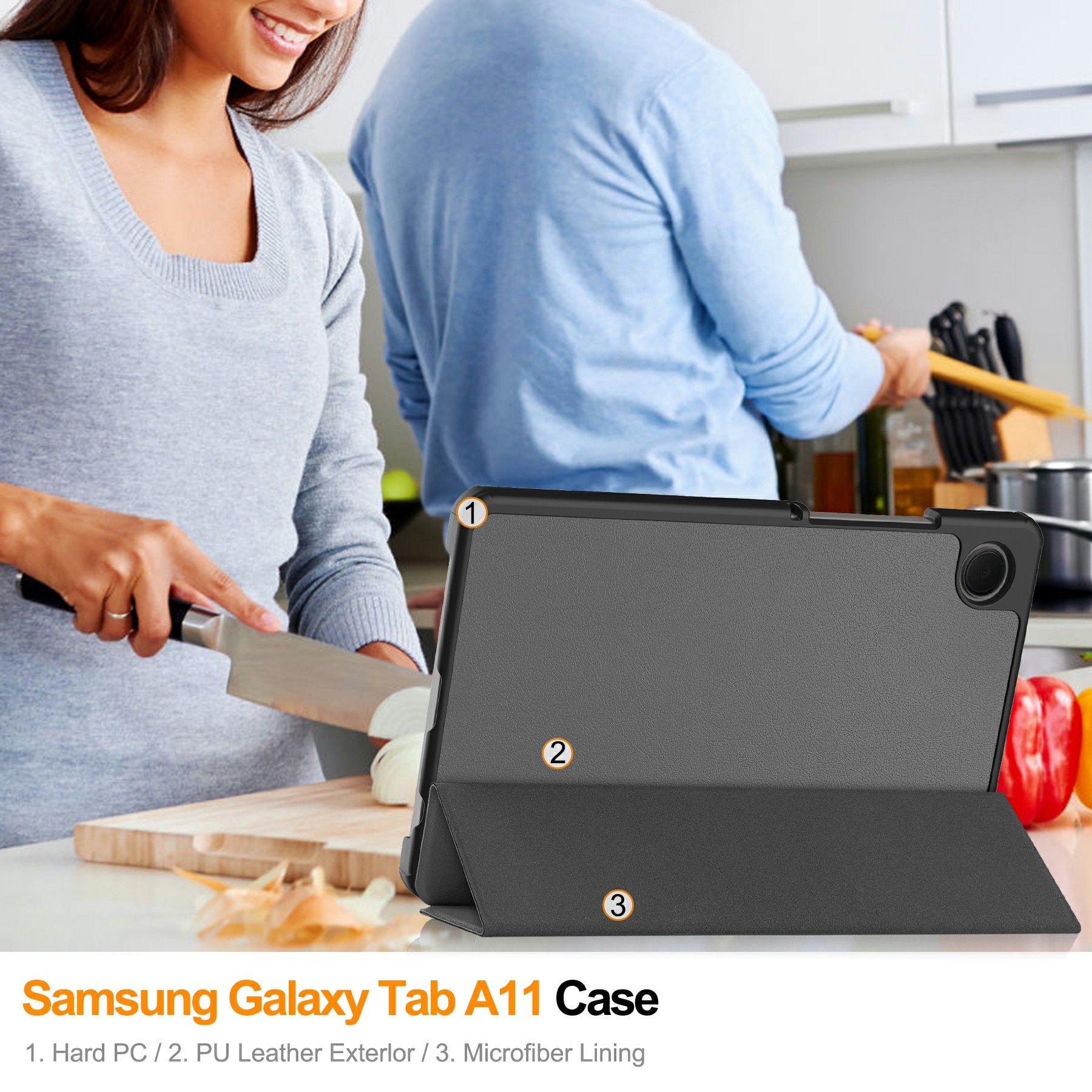 Etui Tri-fold Samsung Galaxy Tab A11 Grå