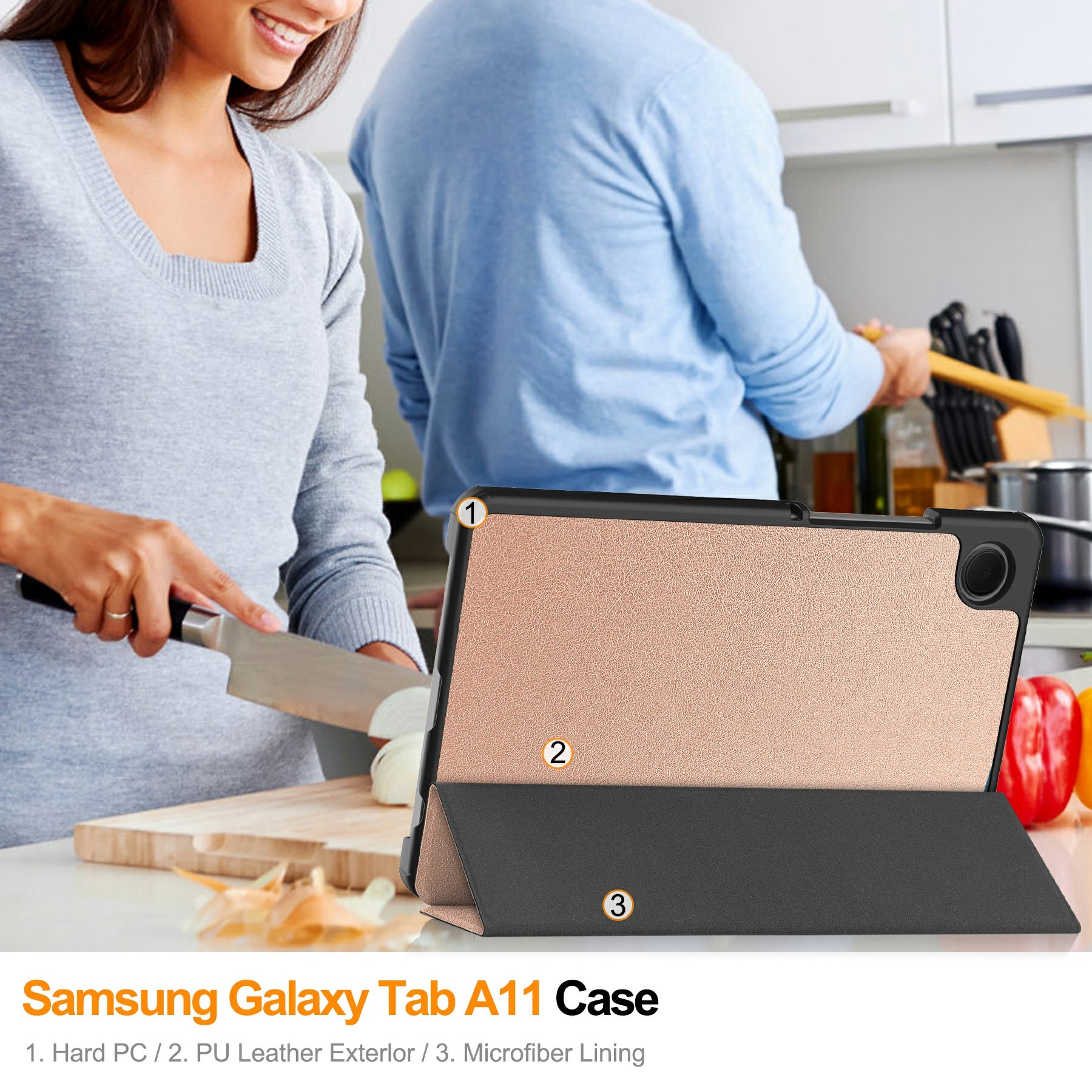 Etui Tri-fold Samsung Galaxy Tab A11 Rosegull