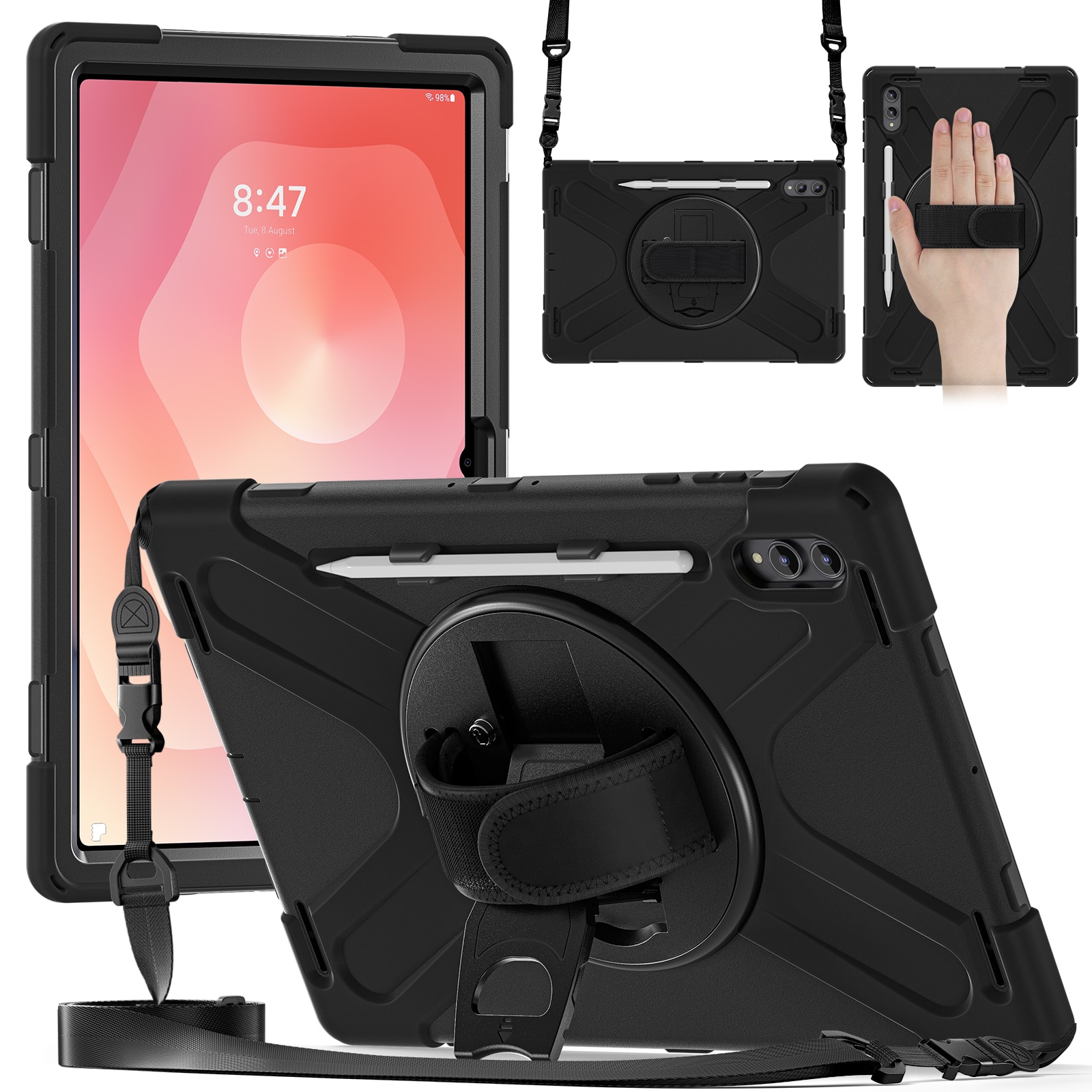 Støtsikker Hybriddeksel Samsung Galaxy Tab S11 Ultra svart