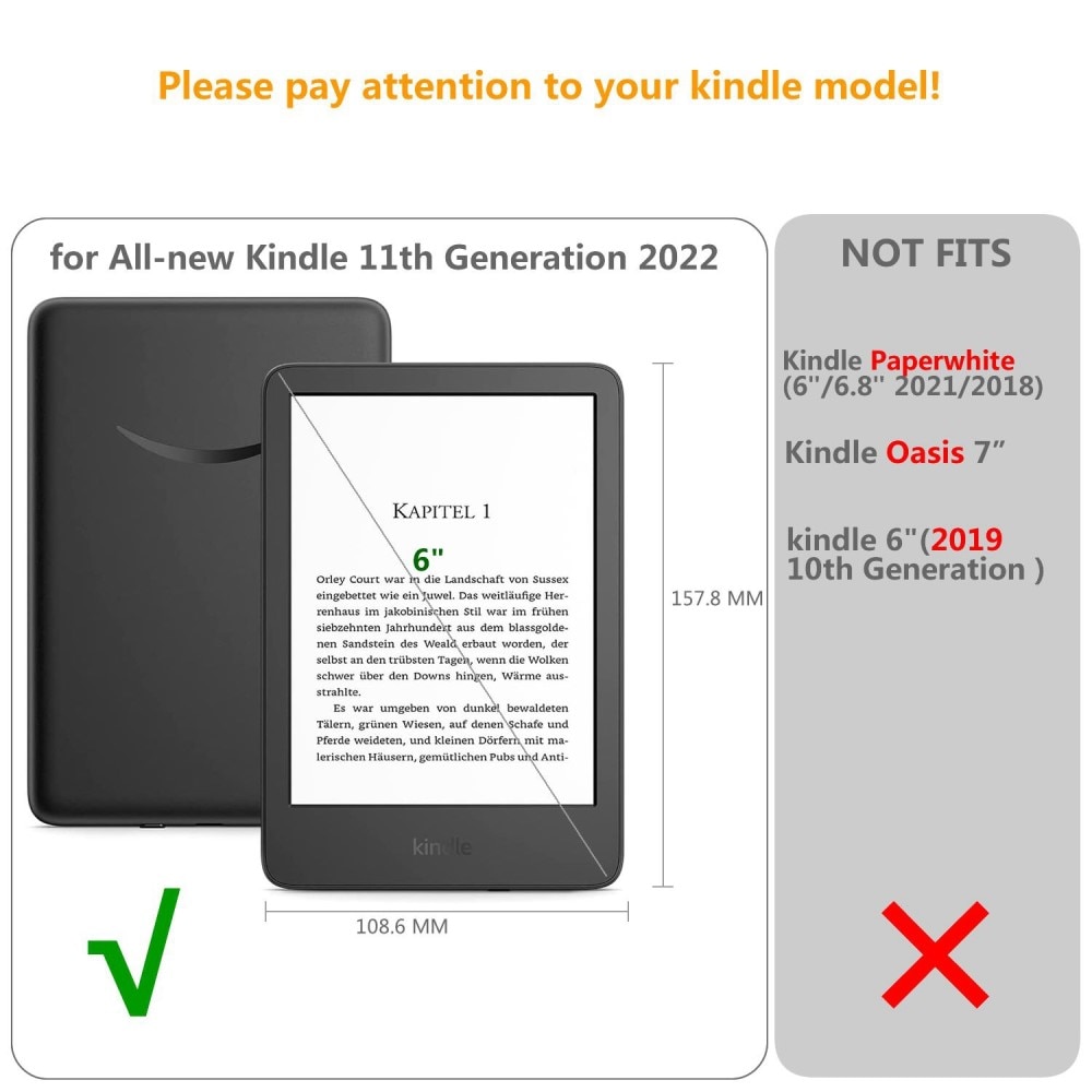 Etui håndstropp Amazon Kindle 2022 11th gen svart
