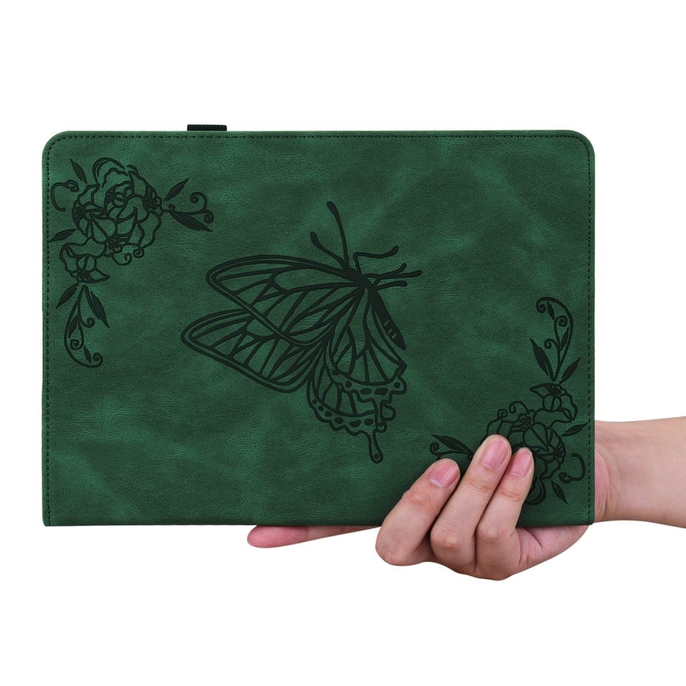 Lærveske Sommerfugler iPad 10.9 10th Gen (2022) grønn
