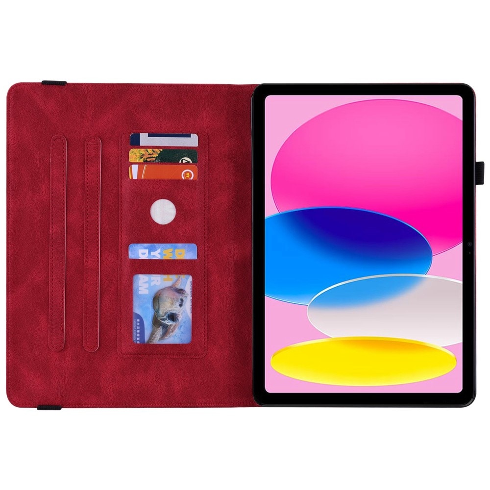 Lærveske Sommerfugler iPad 10.9 10th Gen (2022) rød