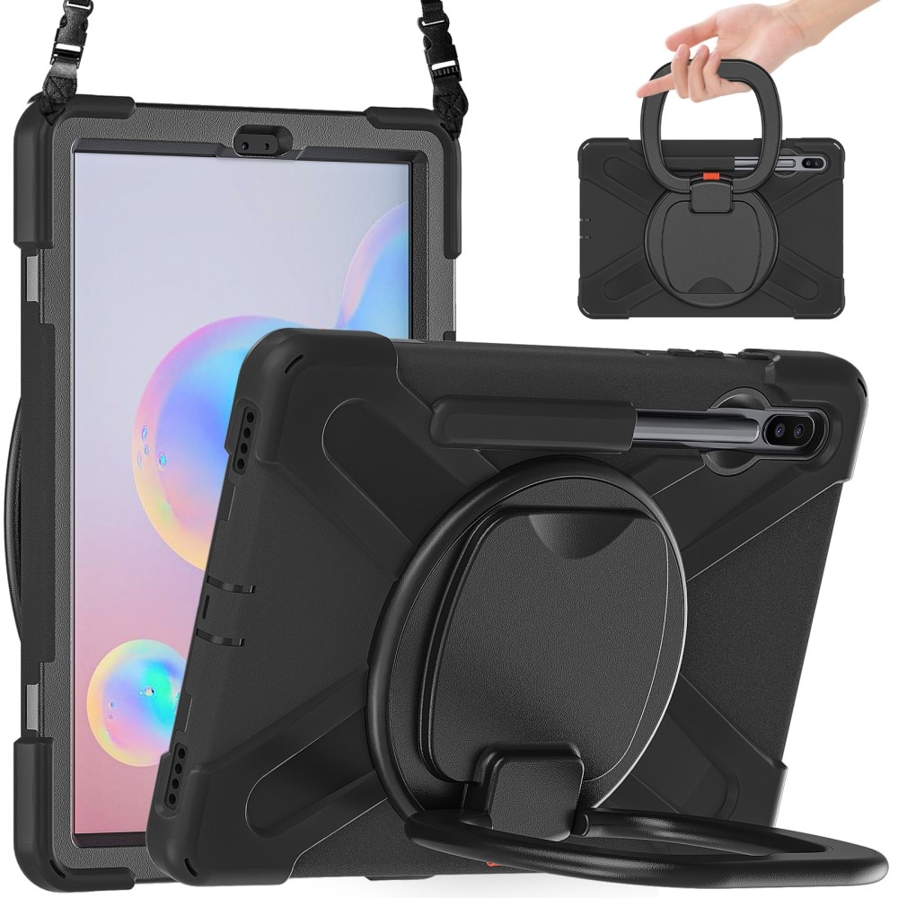 Kickstand Hybrid Case med skulderrem Samsung Galaxy Tab S6 10.5 svart