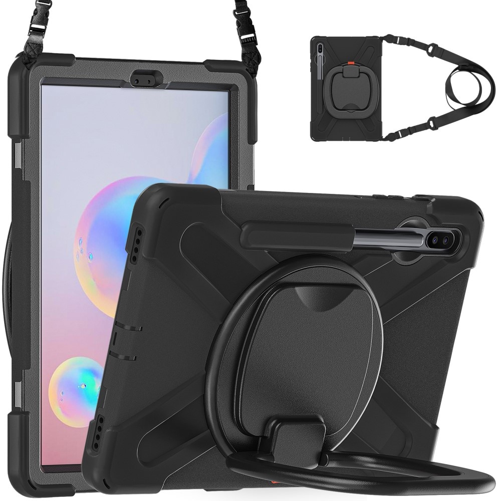 Kickstand Hybrid Case med skulderrem Samsung Galaxy Tab S6 10.5 svart