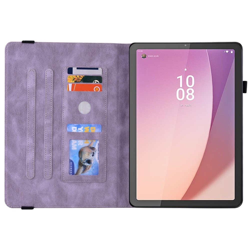 Lærveske Sommerfugler Lenovo Tab M9 Lilla