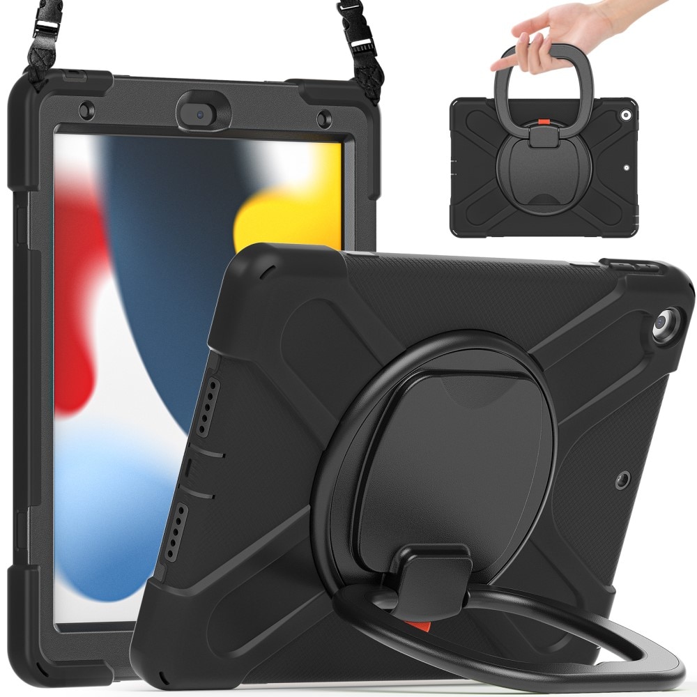 Hybridskal med Kickstand og skulderrem iPad 10.2 9th Gen (2021) svart