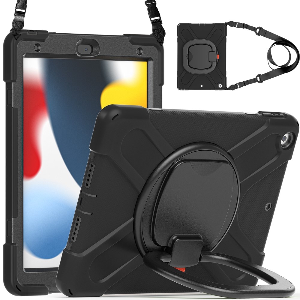 Hybridskal med Kickstand og skulderrem iPad 10.2 8th Gen (2020) svart