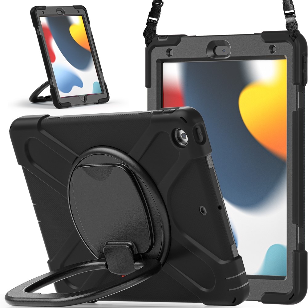 Hybridskal med Kickstand og skulderrem iPad 10.2 7th Gen (2019) svart