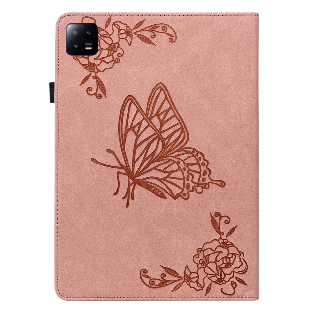 Lærveske Sommerfugler Xiaomi Pad 6 Rosa