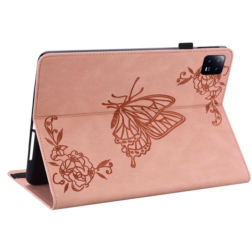 Lærveske Sommerfugler Xiaomi Pad 6 Rosa