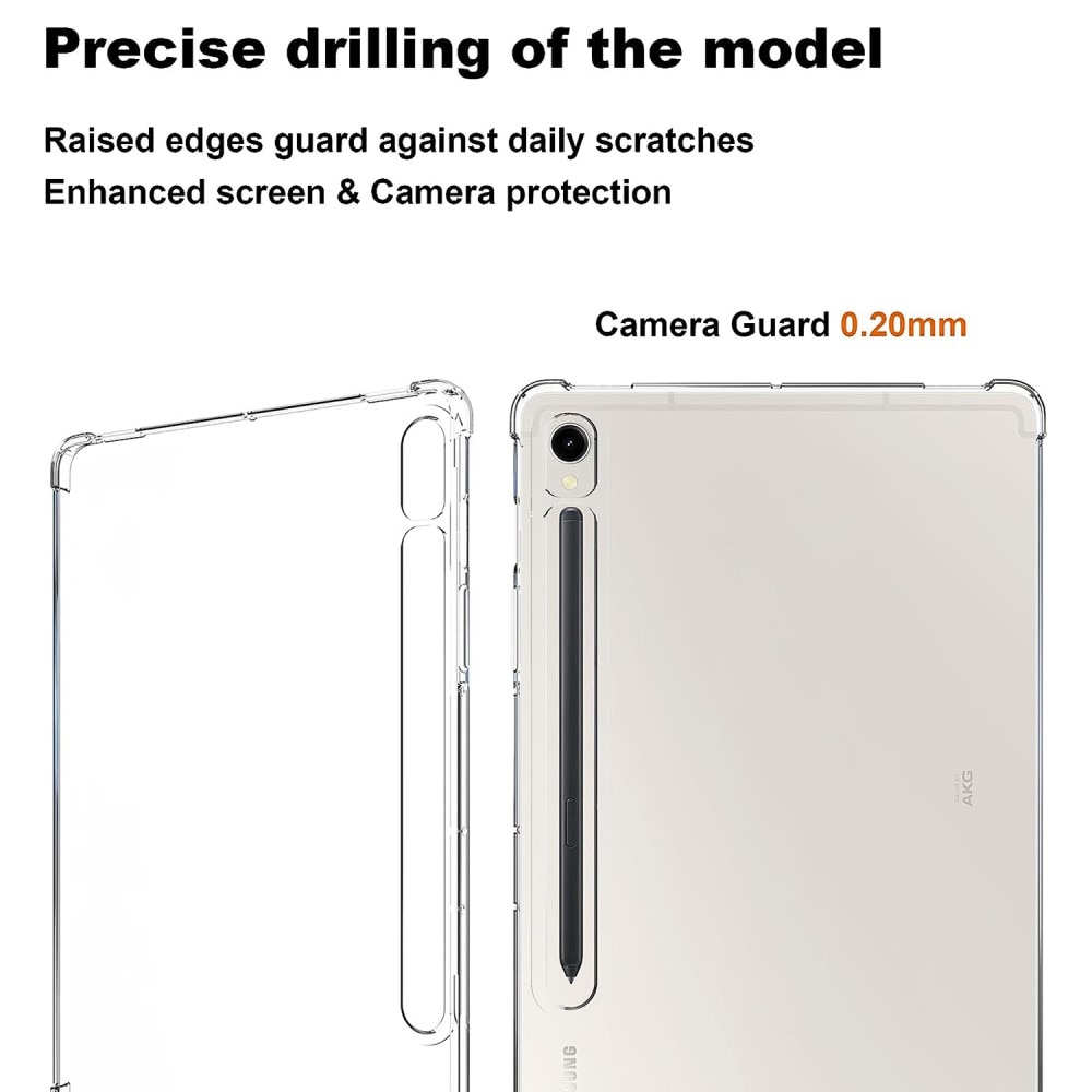 Støtsikker Deksel TPU Samsung Galaxy Tab S9 gjennomsiktig