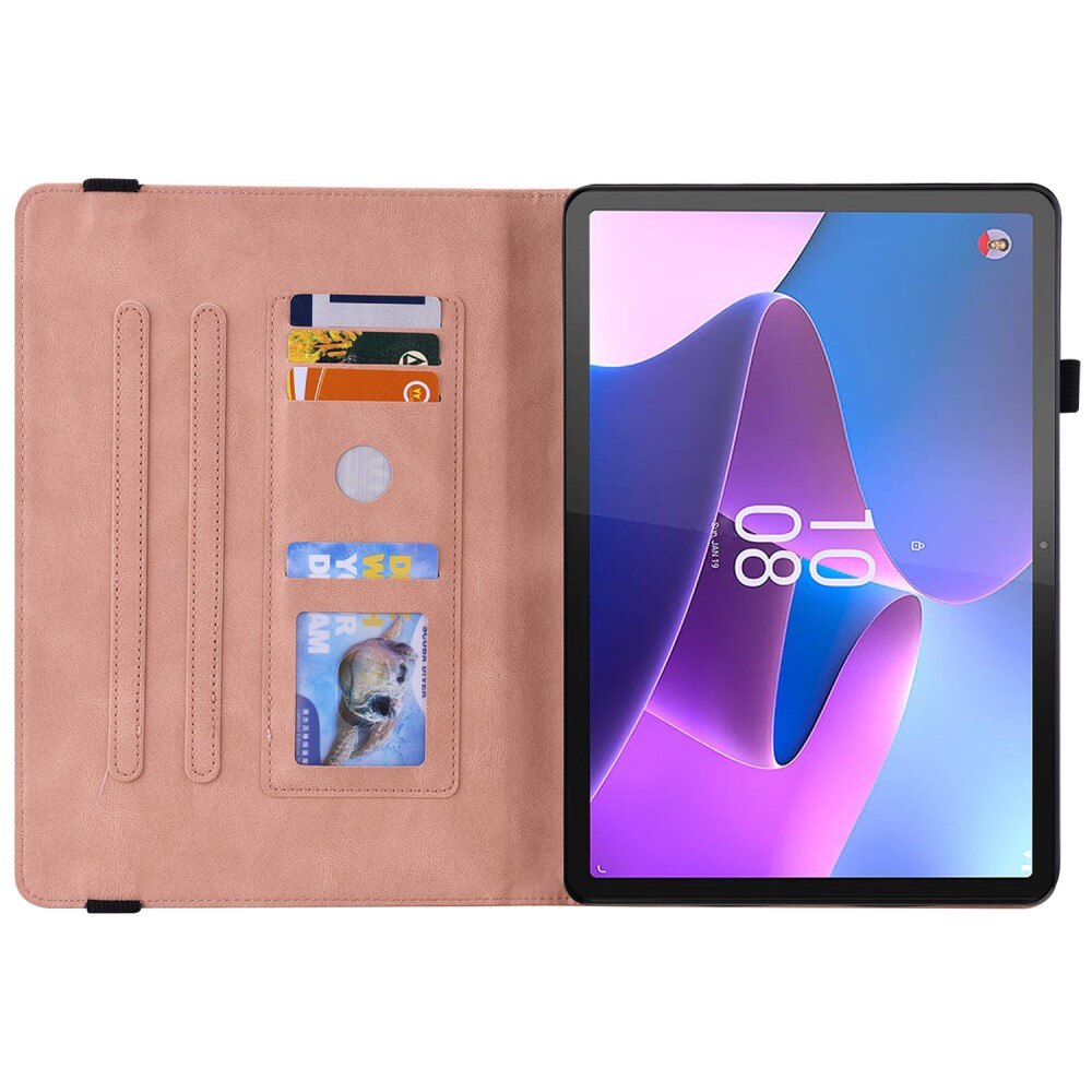 Lærveske Sommerfugler Lenovo Tab P12 rosa