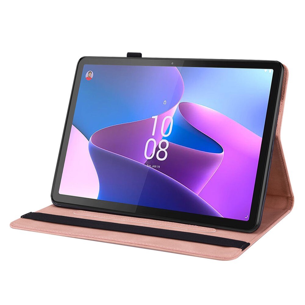 Lærveske Sommerfugler Lenovo Tab P12 rosa